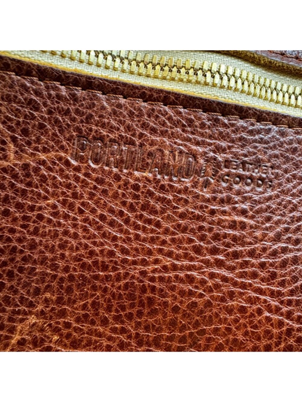 Portland Leather Goods Classic Nutmeg Leather Backpack With Gold Zippers - Picture 4 of 11